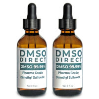 DMSO Direct 99.99% pure pharma-grade dimethyl sulfoxide 2 oz 2-pack glass dropper bottles