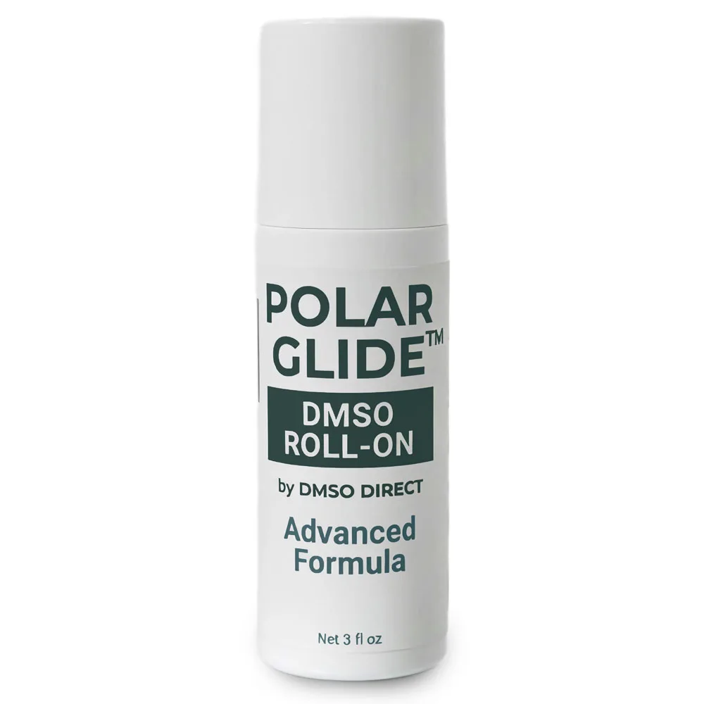 Polar Glide™ DMSO Roll-On advanced formula with hyaluronic acid, urea, and aloe vera - advanced formula by DMSO Direct.